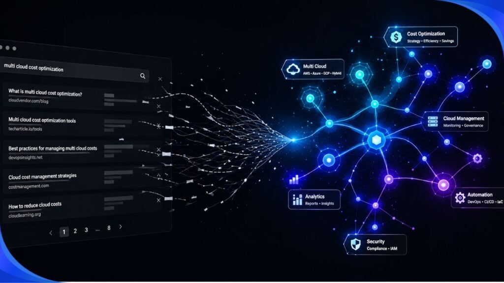 Technical 3D rendering of a central AI processing core splitting legacy string infrastructure from multi-dimensional generative vector indexing tracks.
